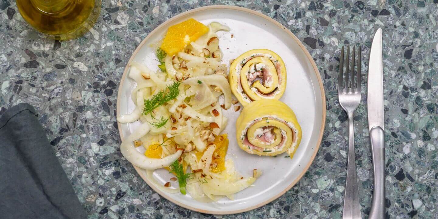 Opgerolde omelet met kruiden (bio)